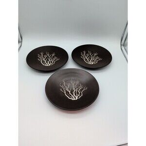 Z Gallerie Salad Plates Brown Coral Branches Set Of 3 Ocean Beach Salt Water